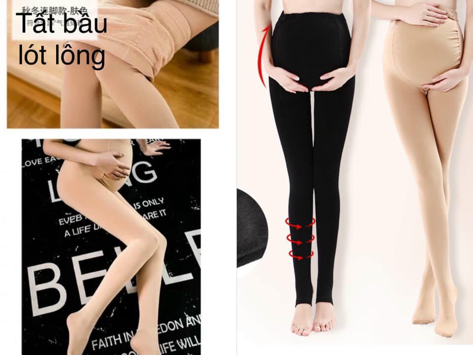 Quần tất bầu lót lông siêu ấm