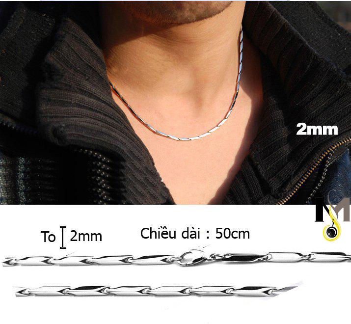 Dây chuyền Inox nam Hỏa tiễn 2ly thời trang - Không đen, không rỉ sét