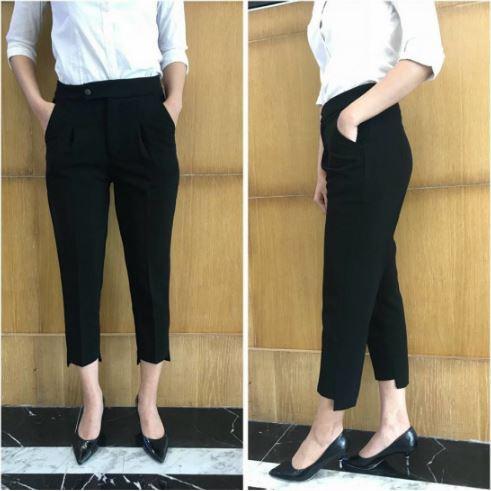 Quần baggy vải gấu lệch chất tuyết mưa