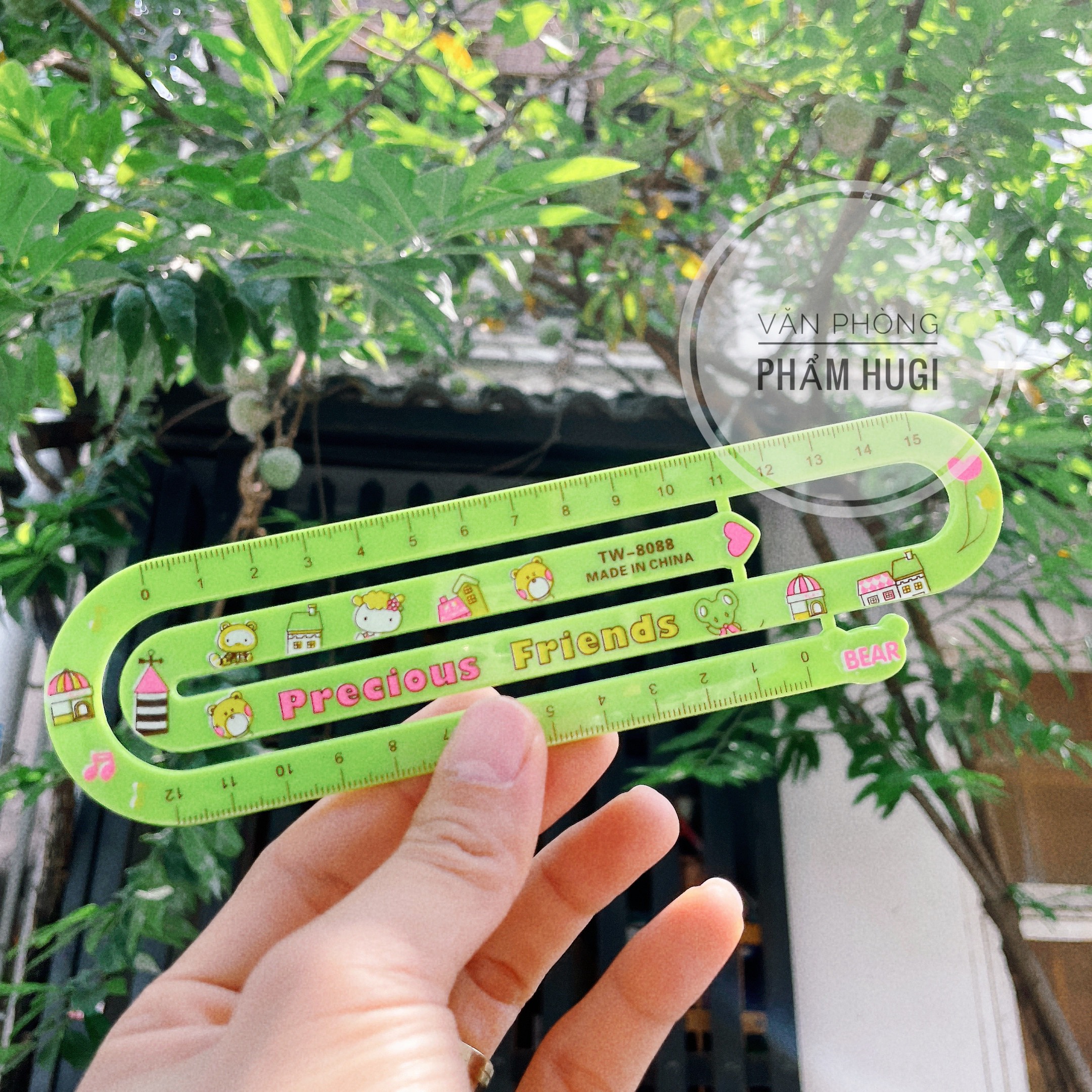 Thước kẻ nhựa cứng 15cm kiểu dáng dễ thương dành cho học sinh