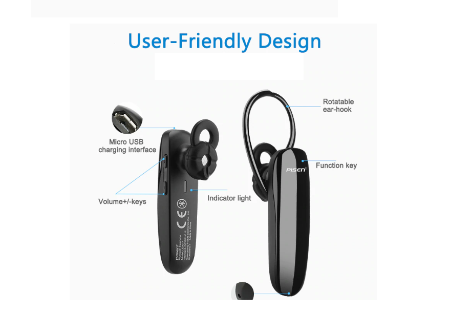 Tai nghe bluetooth Pisen LE001 - Màu đen