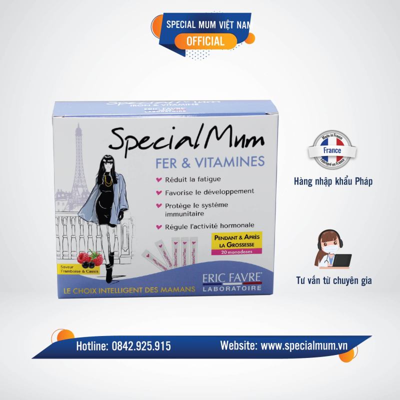 Special Mum Fer & Vitamines (Bổ sung sắt và vitamins cho phụ nữ mang thai và cho con bú) nhập khẩu