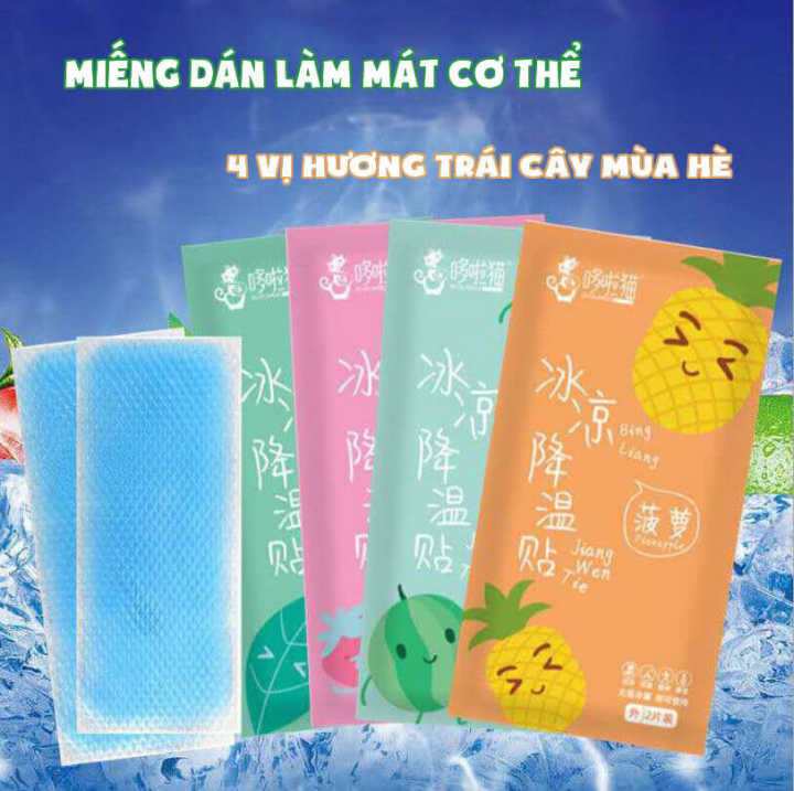 SaleBox - Thông tin mua sắm, khuyến mãi 92 COMBO 4 Gói 8 Miếng Dán Làm Mát Cơ Thể Hạ Sốt DUOLAMAO 4 Vị Hương Thơm Trái Cây Giải Cứu Mùa Hè