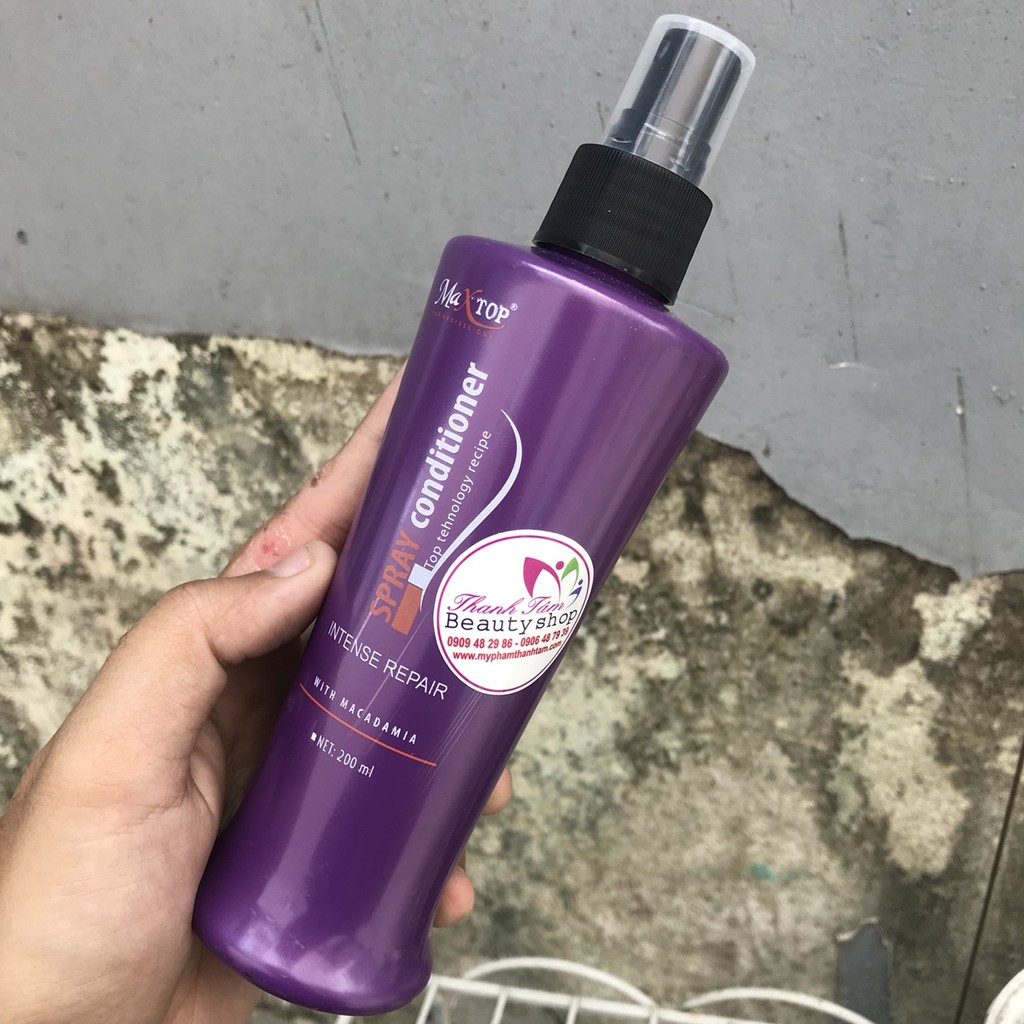 Xịt dưỡng Maxtop tinh chất Macadamia 250ml màu tím