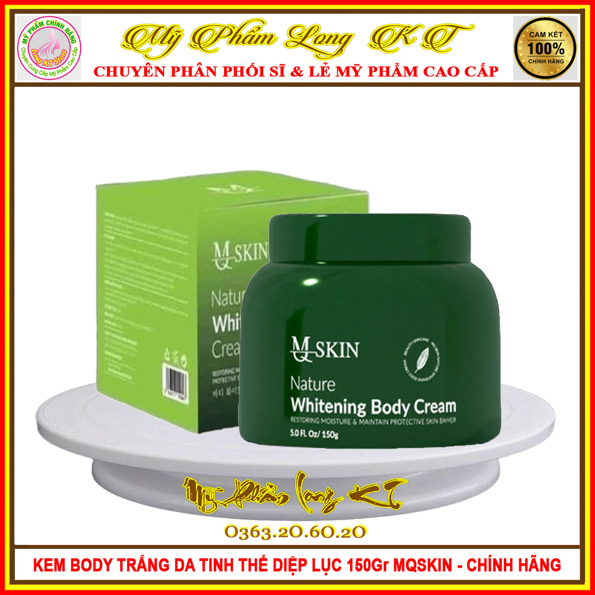 [MQSKIN]KEM BODY DIỆP LỤC DƯỠNG TRẮNG DA MQ SKIN 150GR - MỸ PHẨM MQSKIN