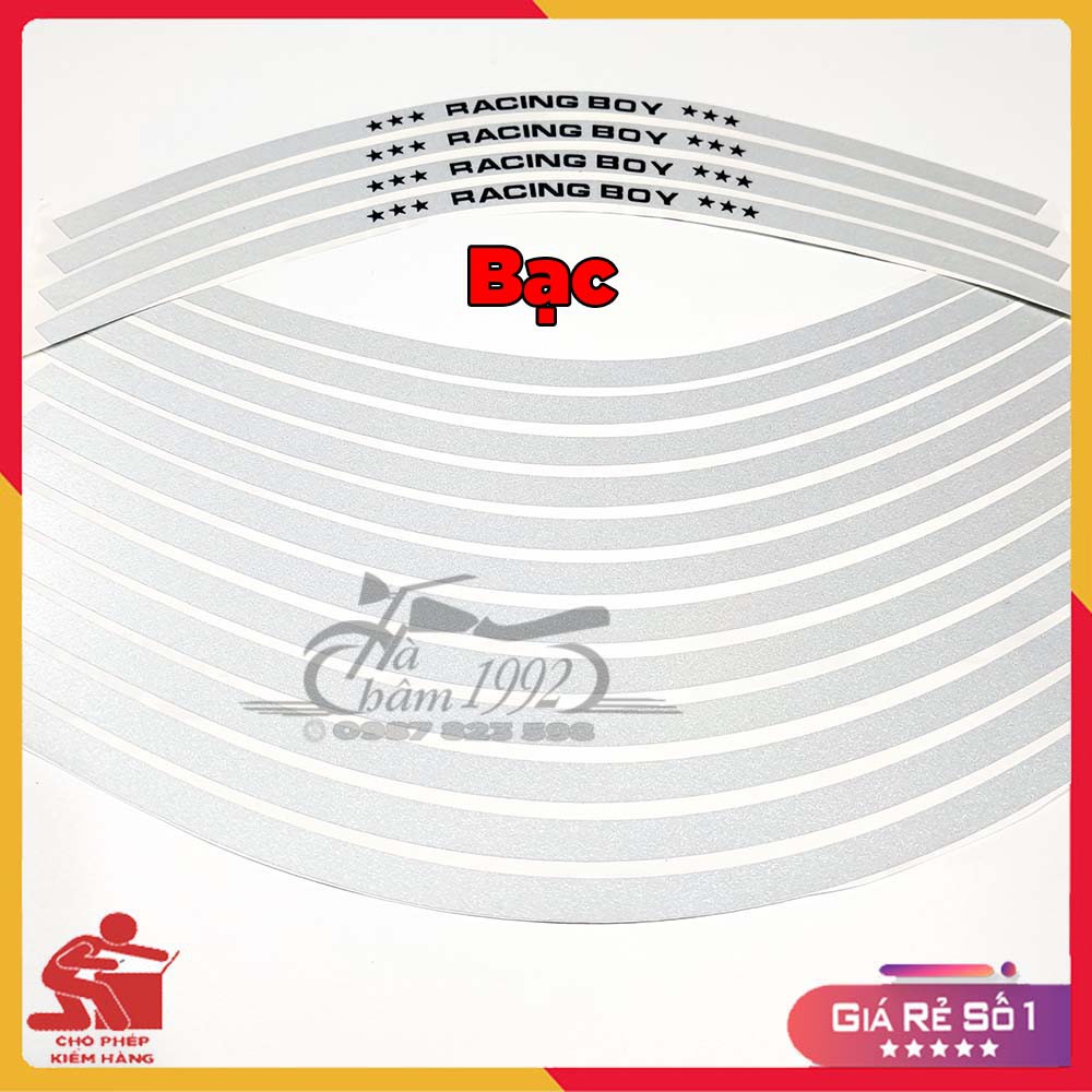 Tem (Decal) Phản Quang 3M Dán Vành Racing Boy (1 Bộ Đủ Dán 2 Mâm)