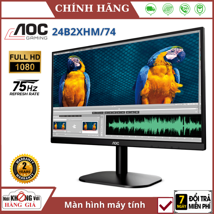 BÁO GIÁ Màn Hình 24 Inch 75hz | Shopee Lazada Sendo Tiki mới nhất 52 (Bảo hành 24 tháng) Màn hình máy tính AOC IPS 24B2XHM/74 - FHD (1920 x 1080) 75Hz 5ms 24 inches l HÀNG CHÍNH HÃNG , Màn hình máy tính cây , Màn hình máy tính 24 inch , màn hình pc
