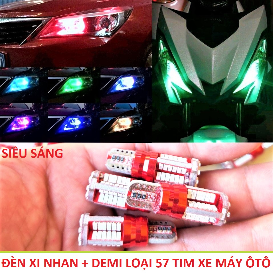 ĐÈN DEMI , XI NHAN XE MÁY LOẠI 57 TIM LED SIÊU SÁNG , BỘ 2 ĐÈN XI NHAN XE MÁY , ĐÈN TRANG TRÍ XE , DEN , PHỤ KIỆN ĐỒ CHƠI XE MÁY