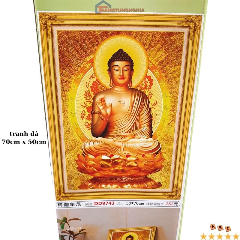Tranh đính đá, tranh thêu chữ thập phật a di đà