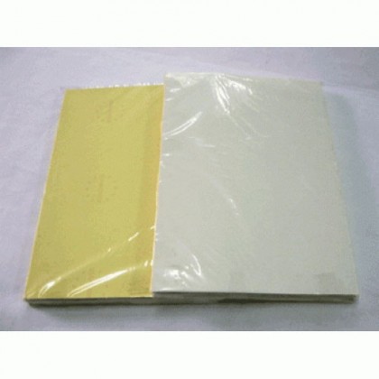 Giấy Decal Đế Vàng A4 / xấp 100 tờ