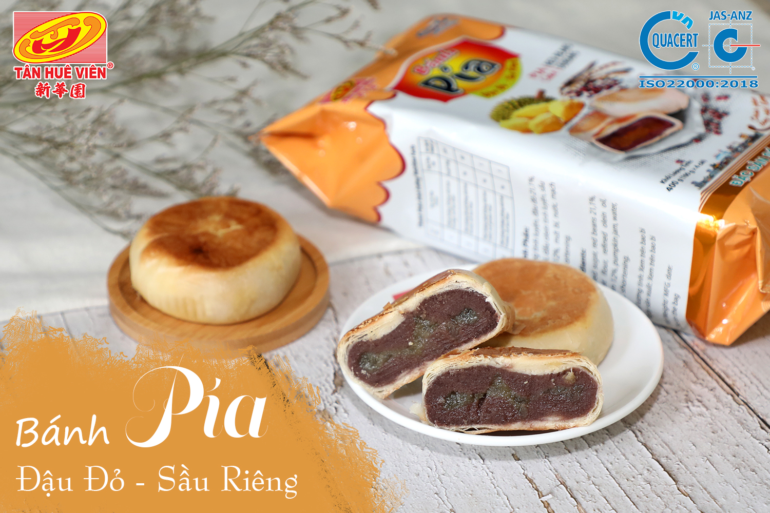 BÁNH PÍA CHAY ĐẬU ĐỎ ( 400g x 4 cái )