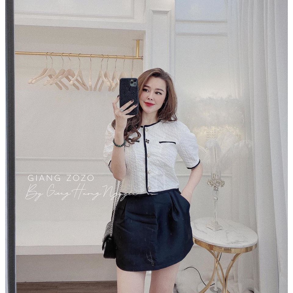 Áo khoác Xốp viền đen cá tính