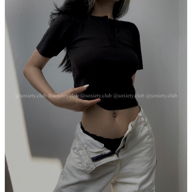 Croptop Basic Cổ V💕A08