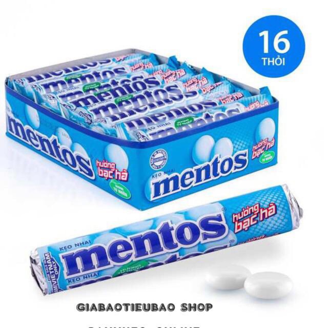 ( Gói 16 thỏi ) Kẹo nhai Mentos Hương Bạc Hà