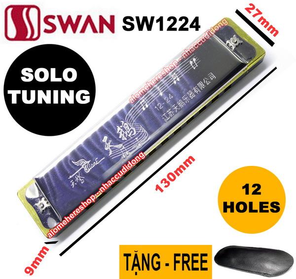 Kèn harmonica Swan 12 lỗ SW1224 Solo Tuning key C