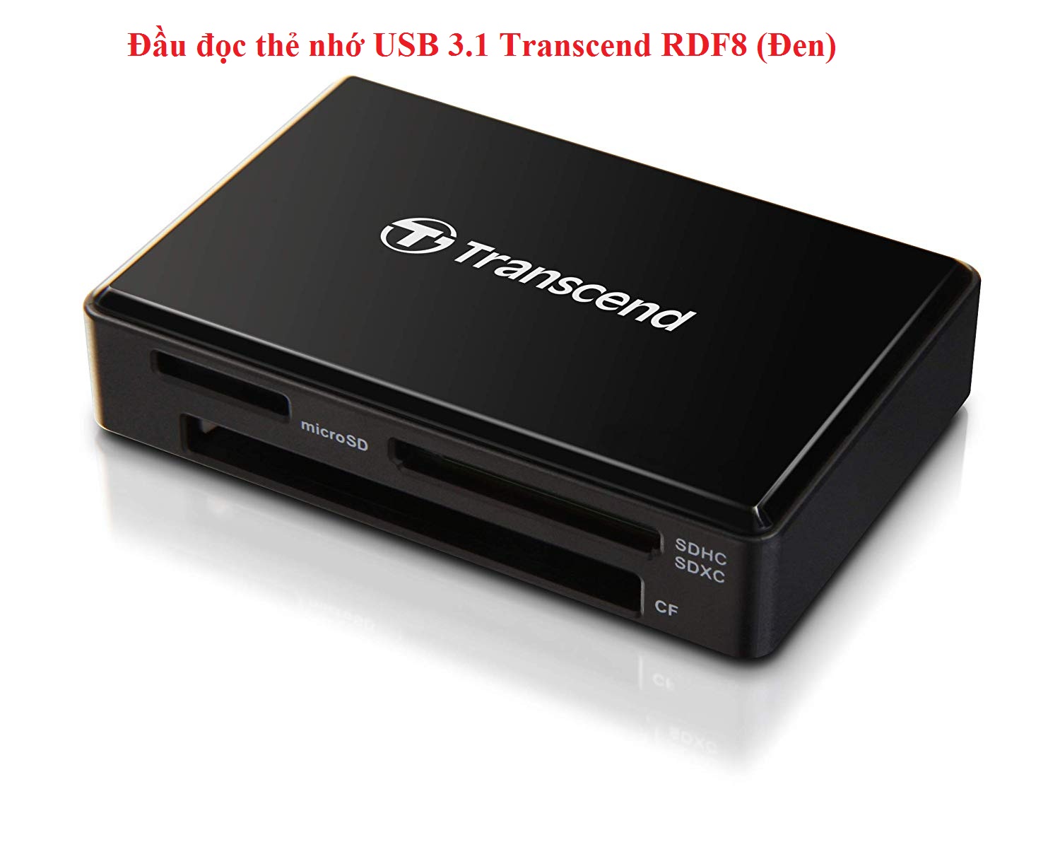 Đầu đọc thẻ nhớ USB 3.1 Transcend RDF8 Đen