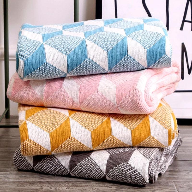 Bắc Âu Mô Hình Trang Trí Tấm Thảm 100% Cotton Sô Pha Thường Ngủ Trưa Chăn 1.5 M M 100% Cotton Nhà Dân Đi Chăn Sáng Tạo