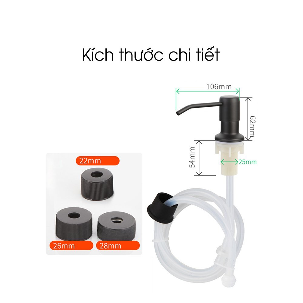 (Loại l có 3 nắp chai )Bơm hút dầu rửa bát, bơm nước rửa chén có đầu vòi gắn bồn rửa day dẫn dài 1m2 thiết kế vòi tiện lợi phù hợp với nhà vệ sinh bồn rửa bát tiết kiệm chi phí