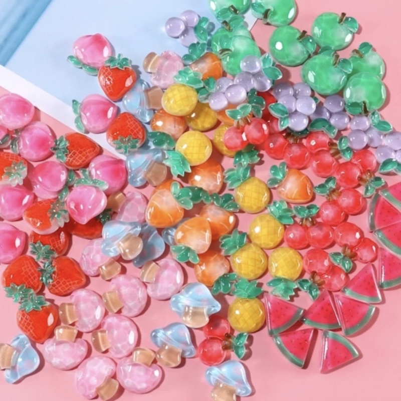 Charm Trái cây trong suốt (nhựa)