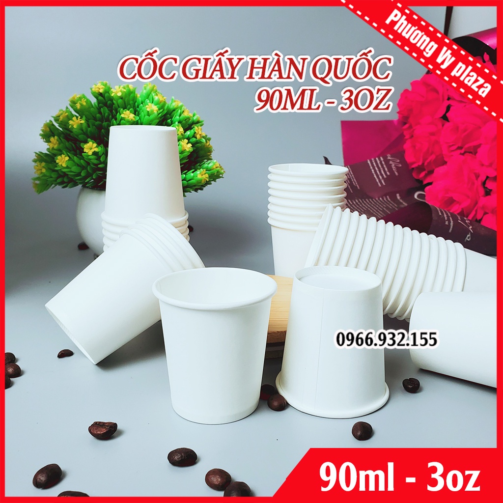 500 chiếc cốc giấy 90ml ~ 3oz ly giấy nhập khẩu hàn quốc