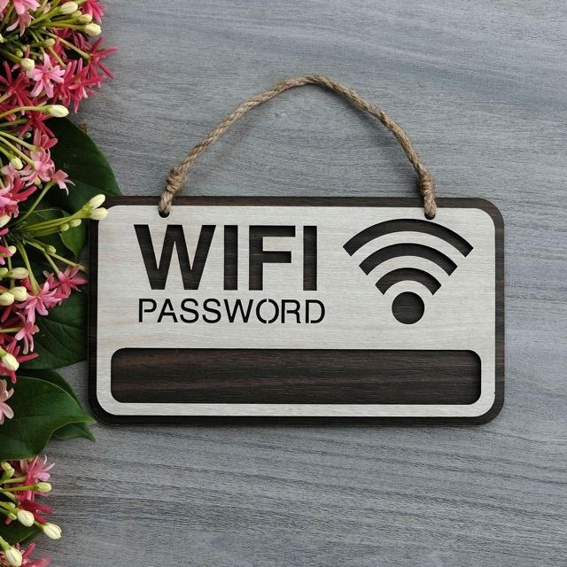 Bảng thông tin Wifi Bằng Gỗ Handmade Trang Trí Decor
