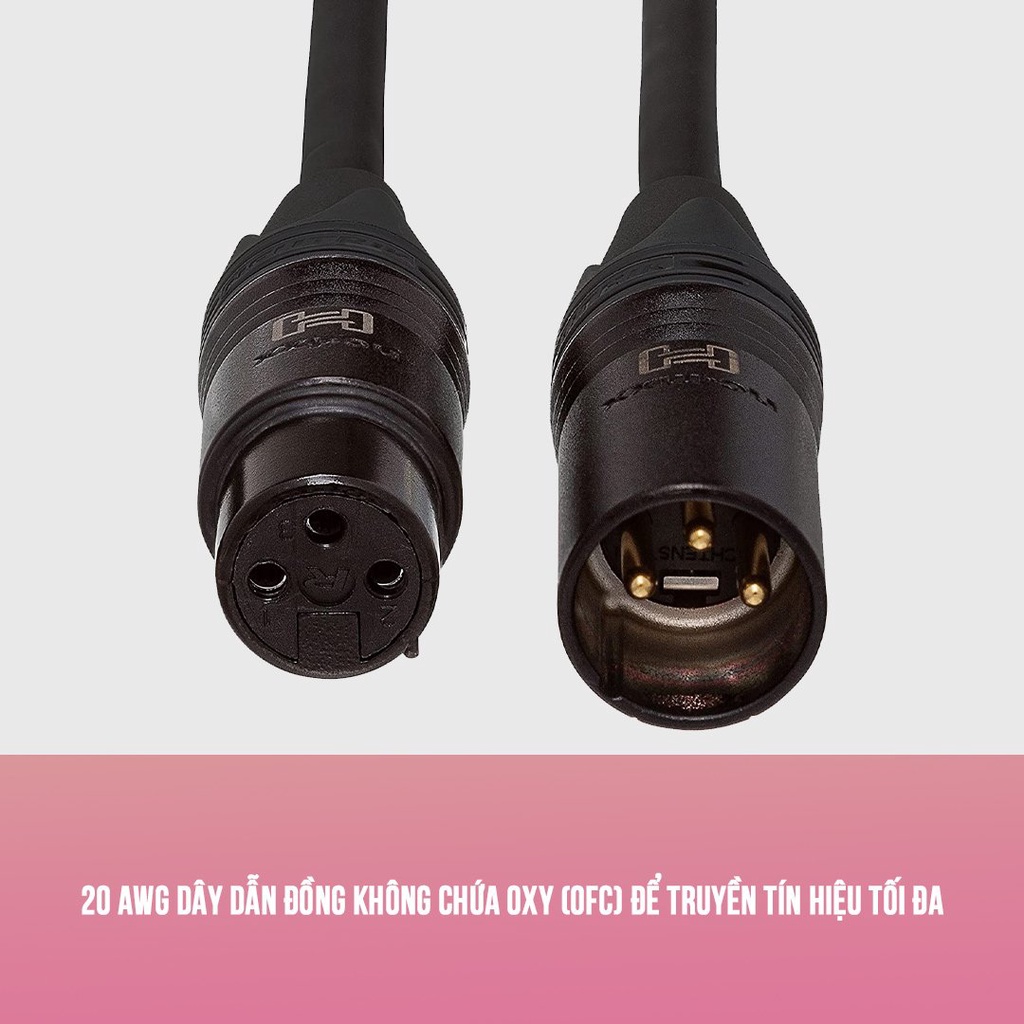 Cáp Micro Canon - HOSA edge microphone cable neutrik xlr3f to xlr3m (3M)