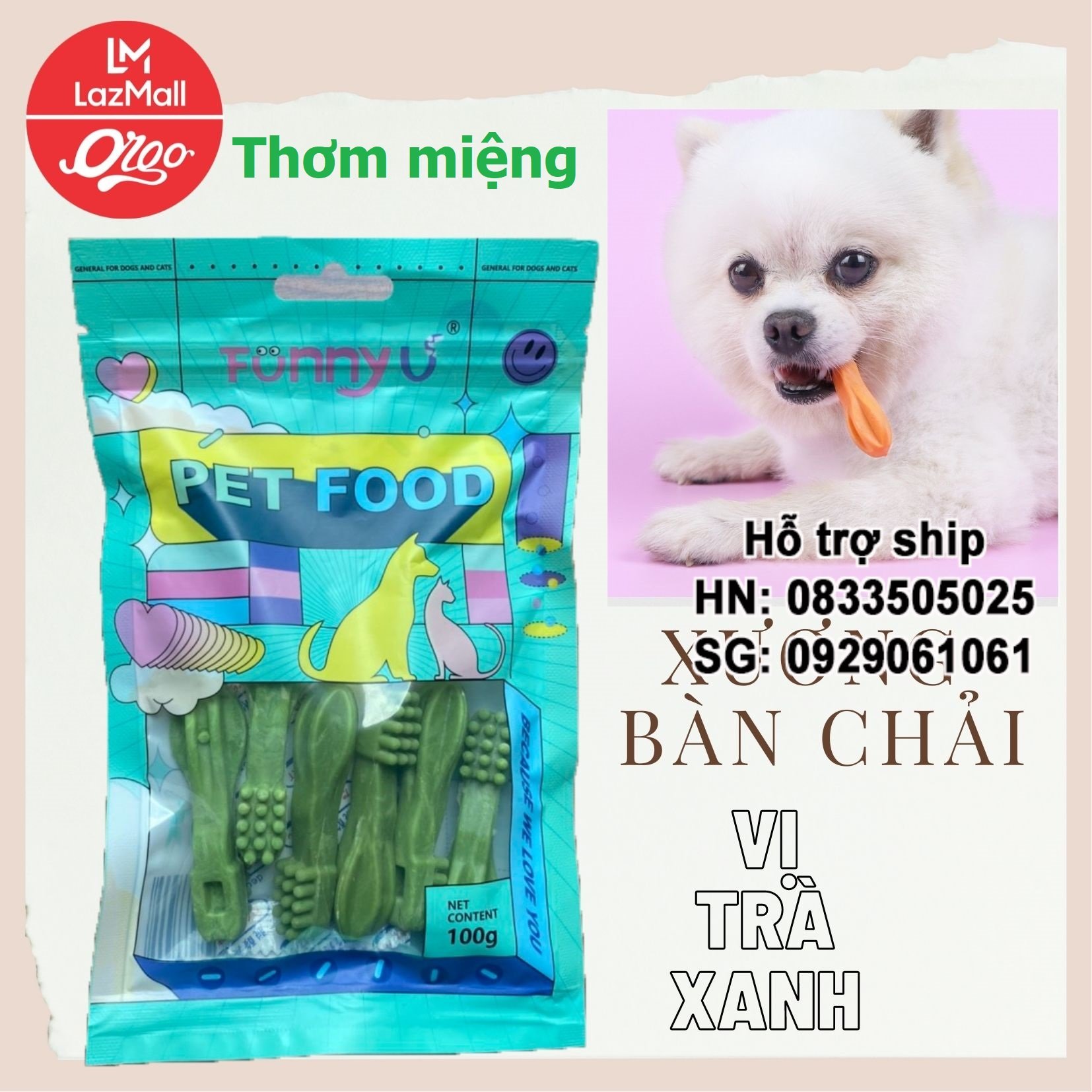 Hanpet - Xương Orgo THẾ HỆ MỚI kẹo xương cho mọi giống chó trắng răng thơm miệng ngừa sâu răng xương chó / đồ ăn vặt chó/ chó hay cắn đồ / chó thiếu canxi