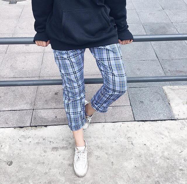 Quần CARO PLAID PANTS nam nữ Unisex (cari xám, size M L XL)