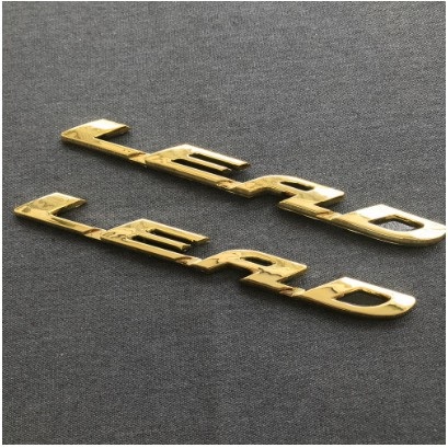 Tem chữ nổi tên xe LEAD, tem trang trí xe chống nước màu trắng vàng