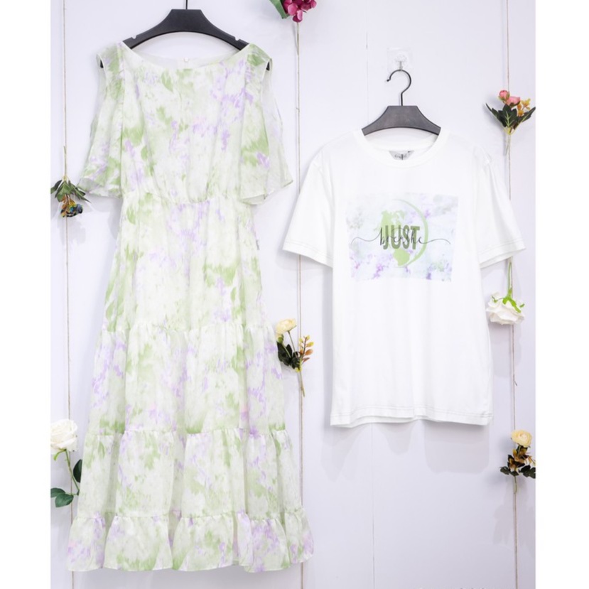 Đầm xòe, bèo tầng, tay sẻ emspo dm4089