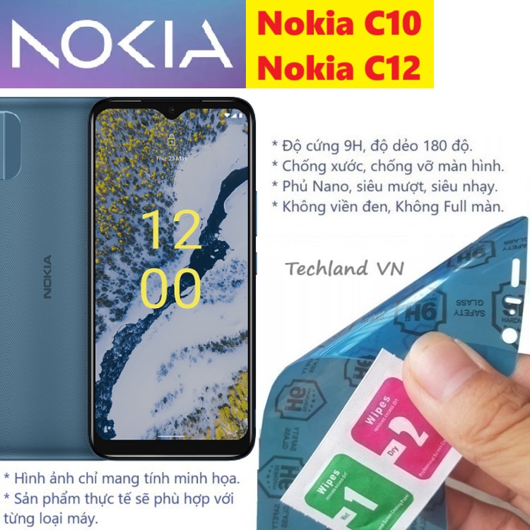 Cường Lực Phủ Nano Nokia C10 / C12 / C12 Pro - Trong Suốt, Không Full Màn, Không Viền Đen