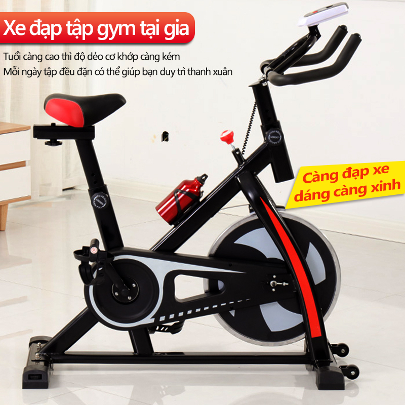 Xe đạp tập gym xe đạp tập tại nhà dụng cụ tập gym tại nhà bàn đạp kiểu lồng chân, yên xe và tay nắm có thể chỉnh độ cao gọn gàng không tốn chỗ Our shopping home