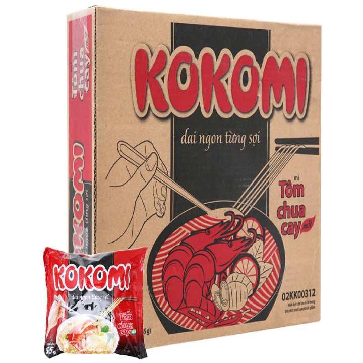 Thùng 30 gói Mì Kokomi Tôm Chua Cay 65g