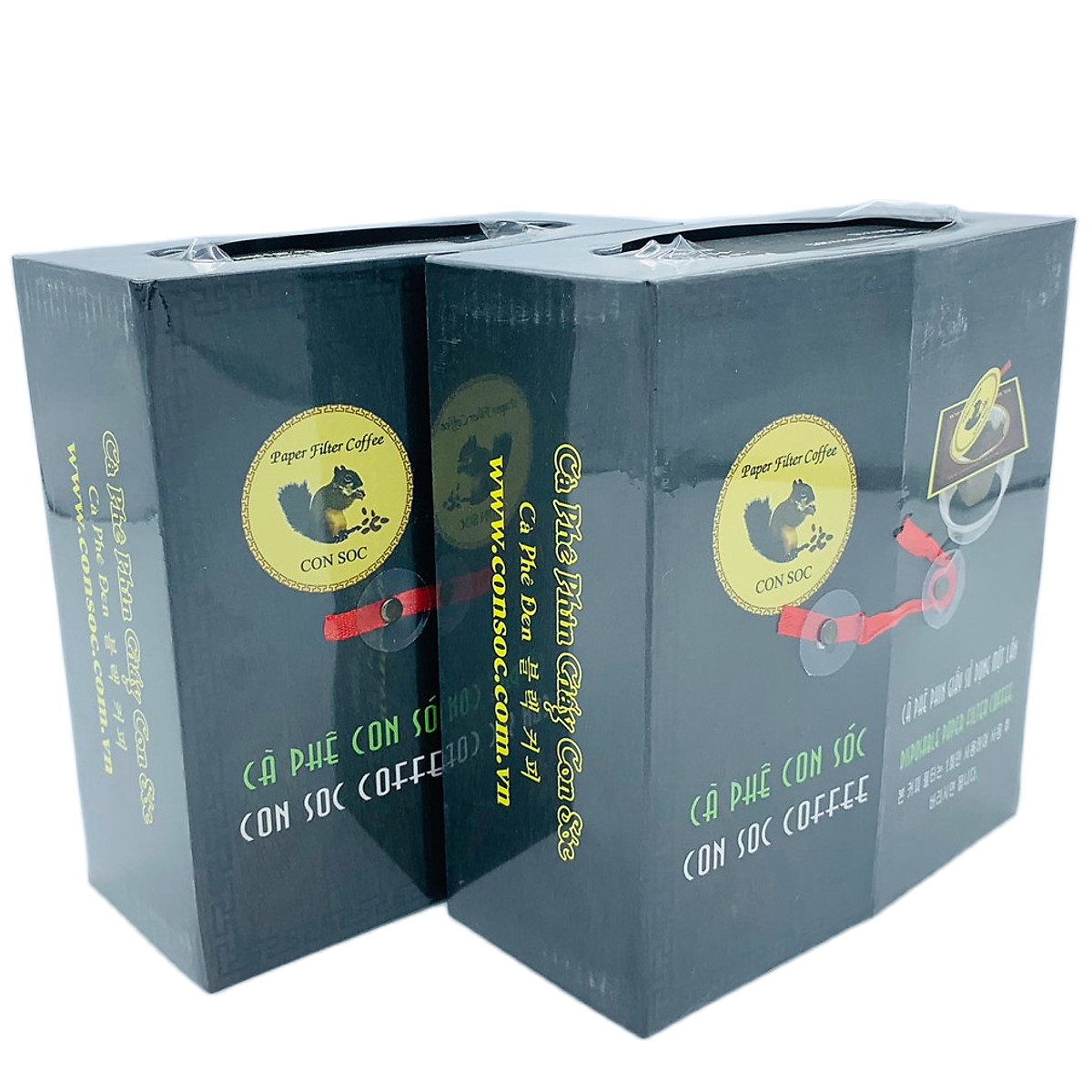 ( Combo 2 Hộp) Cà phê phin giấy Con Sóc Đôi Đen - Hộp 20 Gói