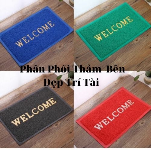 Thảm Chùi Chân Nhựa Welcome 40x60cm. Thảm Lau Chân Chống Trơn Trượt. Thảm trải sàn, thảm lót sàn.