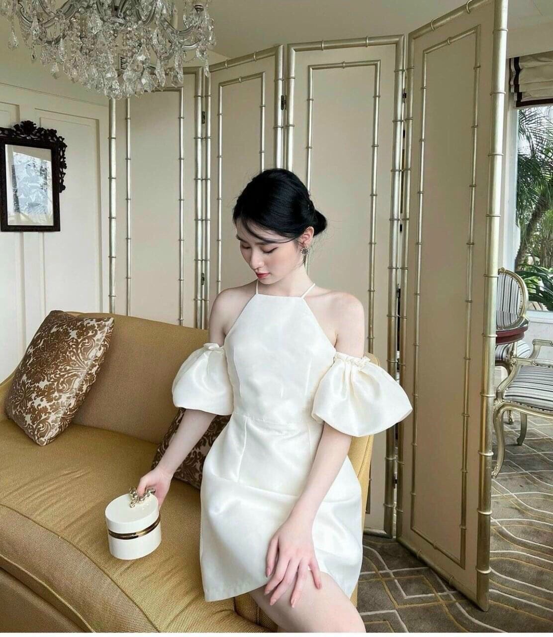 [HCM-Voucher 50k Freeship Max] Đầm Cổ Yếm Tay Búp Tiểu Thư PNT SHOP