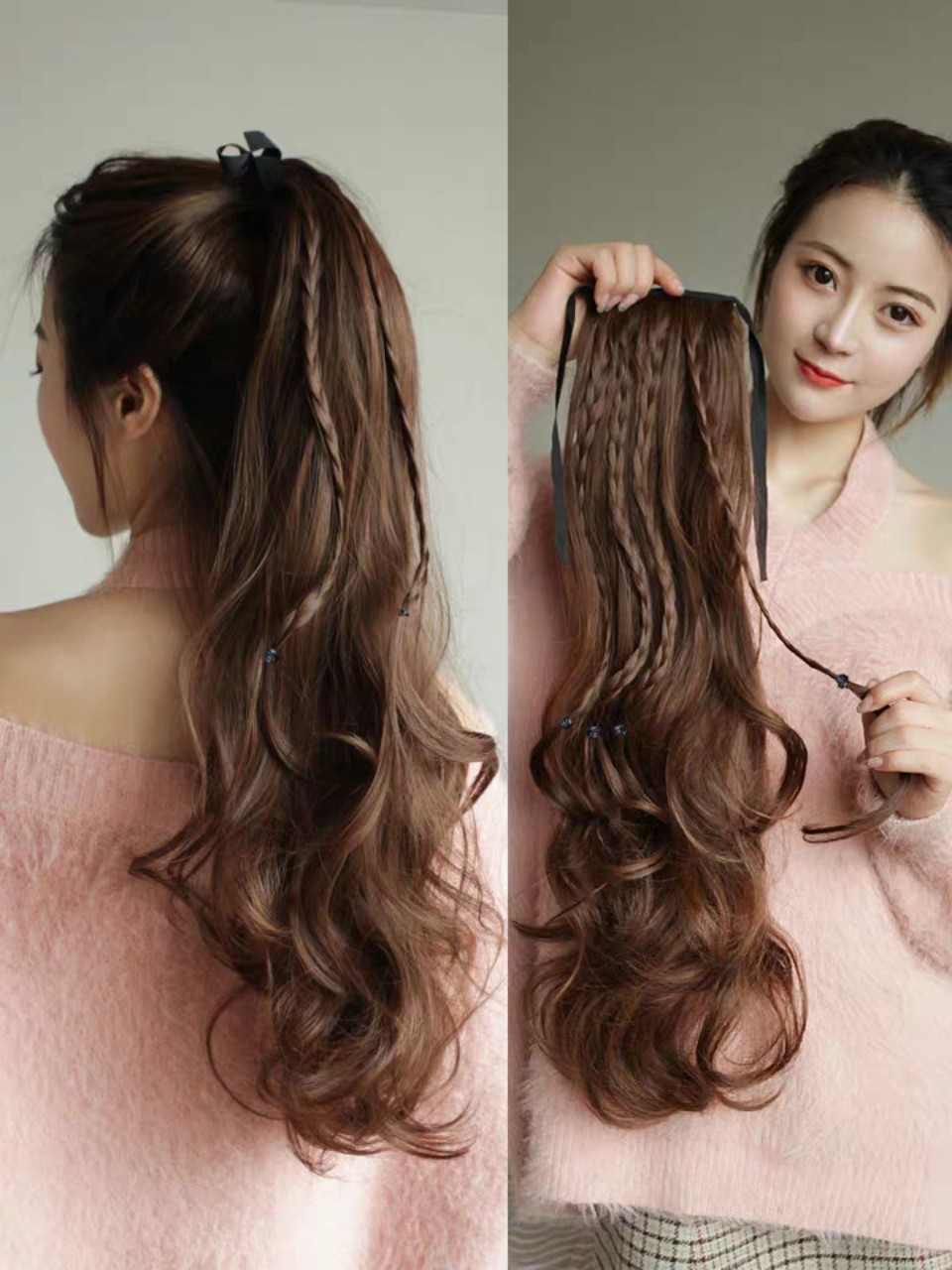[ hàng hót, hàng loại 1 ] tóc giả nữ cột xoăn thắt bính, tóc giả buộc, tóc đuôi ngựa