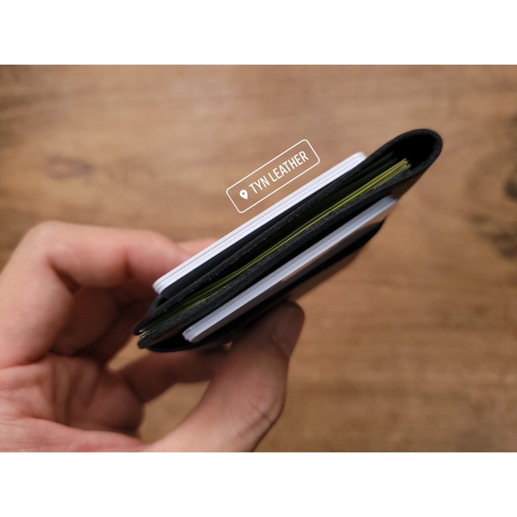 Ví Mini Card Holder Da Bò Thật