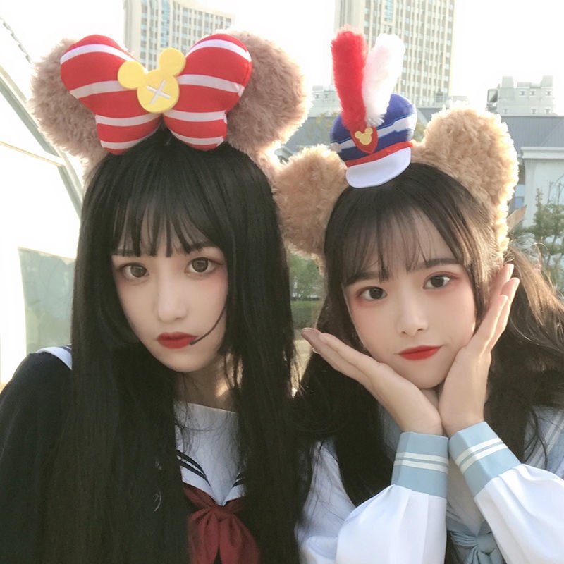 DISNEY Băng Đô Cài Tóc Đính Nơ Hình Chuột Mickey Minnie HQ2 StellaLou Linaell Dành Cho Bạn Nữ Mới