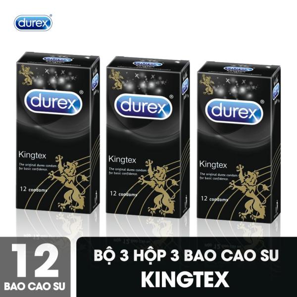 COMBO 3 Hộp Bao Cao Su Durex Kingtex 12 Bao - CHE TÊN SẢN PHẨM KHI GIAO HÀNG cao cấp