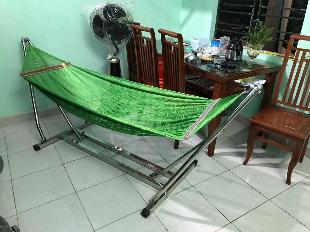 Võng xếp inox khung vuông cao cấp