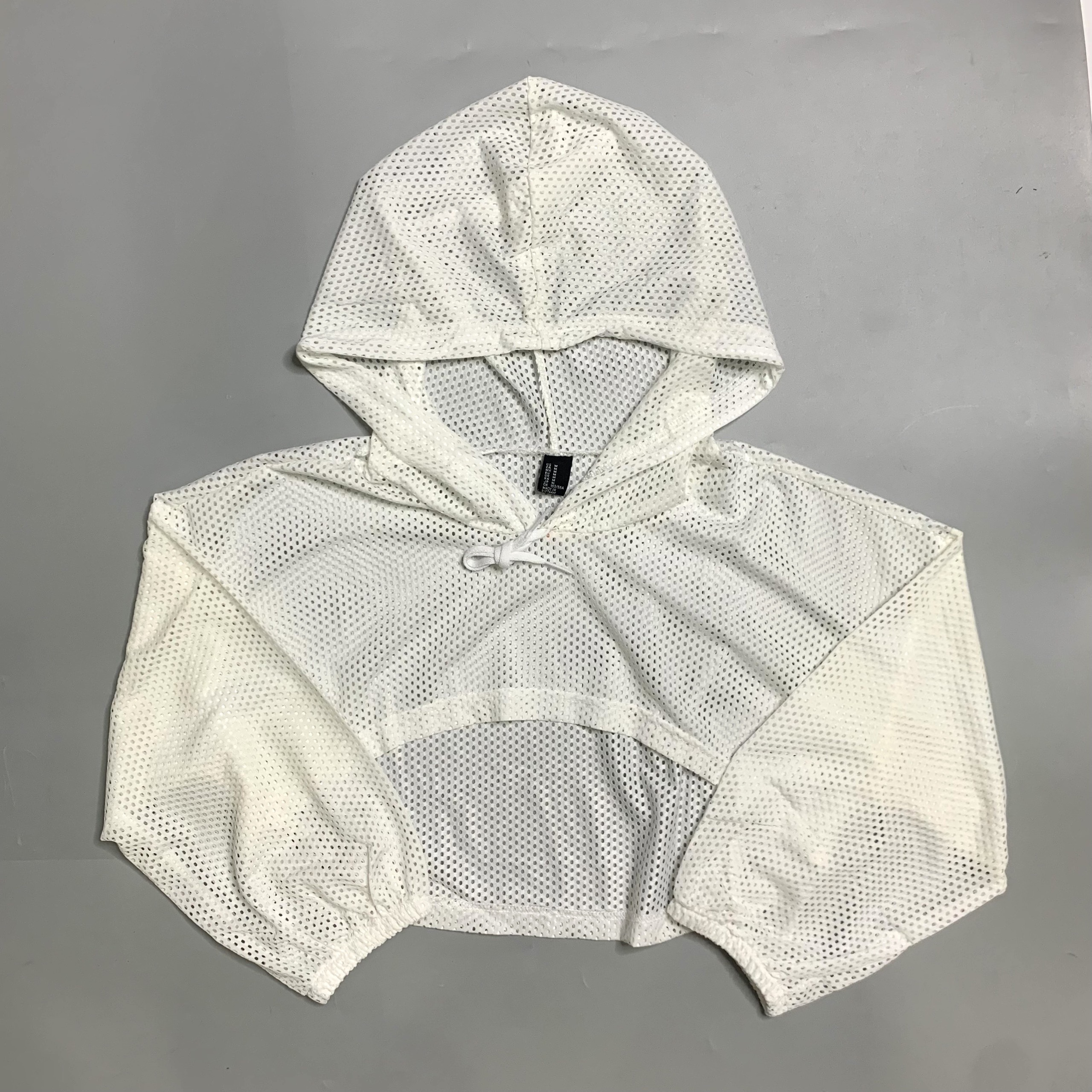 Áo thể thao croptop có nón vải thun lưới mặc ngoài tay dài siêu đẹp