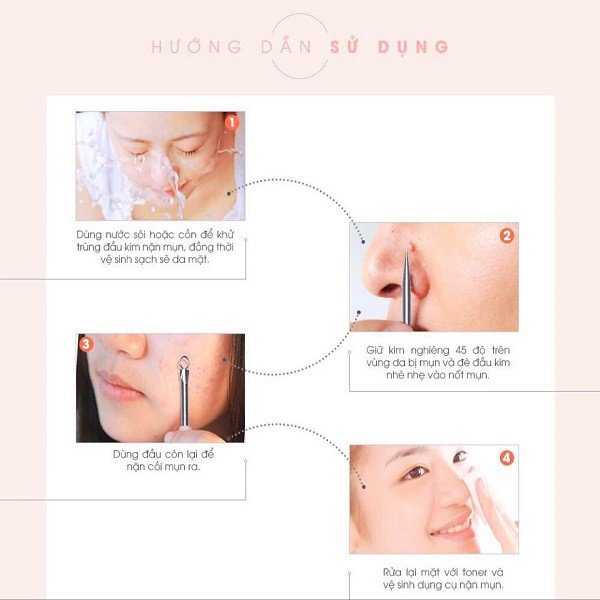 Cây nặn mụn 2 đầu Vacosi Pimple Remover NM01 [CHÍNH HÃNG]