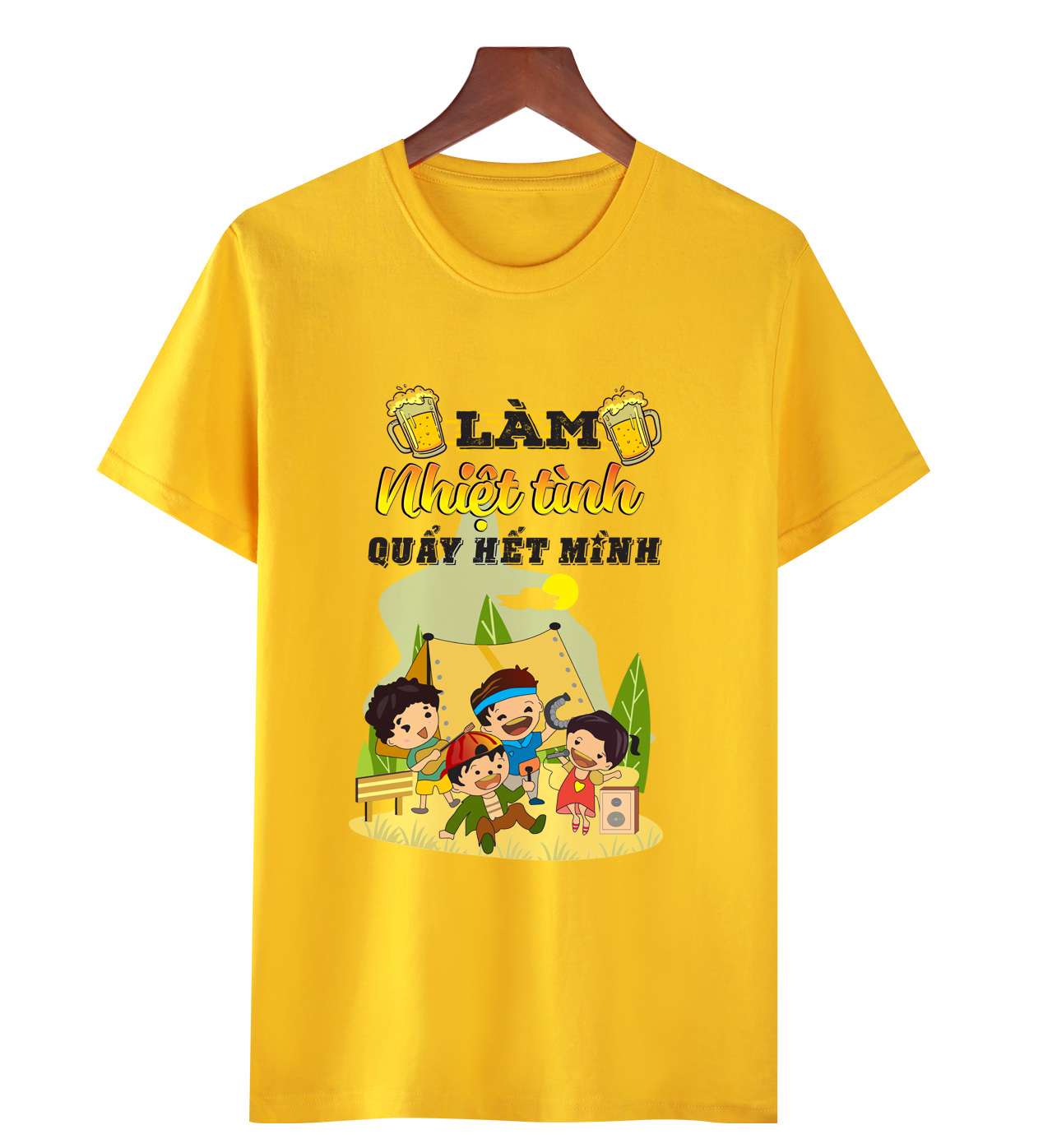 Áo thun form rộng unisex hoạ tiết LÀM NHIỆT TÌNH QUẨY HẾT MÌNH thích hợp để mặc đi du lịch, đi quẩy, chất vải thoải mái - ATDL1 - THƯƠNG HIỆU LAVIESHOP