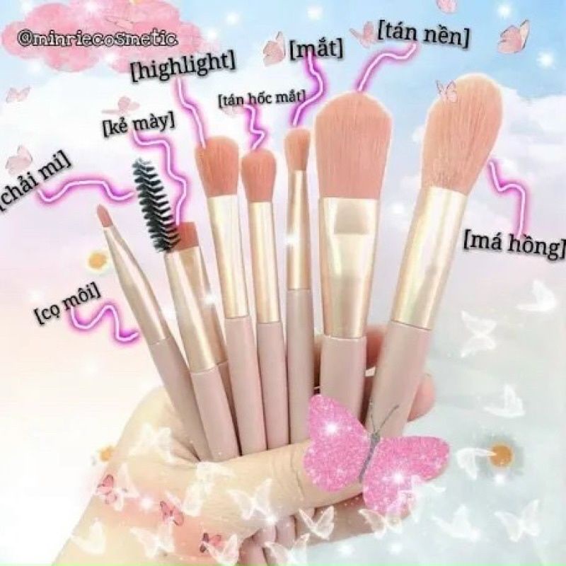 Set cọ trang điểm 8 cây