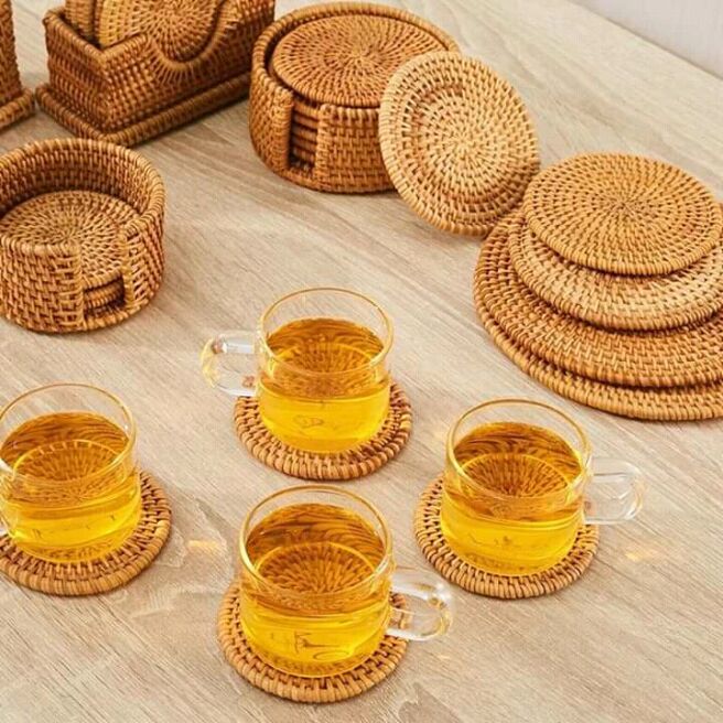Lót ly bằng mây guột 10cm