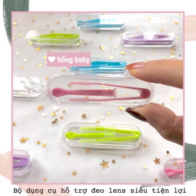 Bộ dụng cụ đeo lens, cây đeo lens, nhíp gắp lens