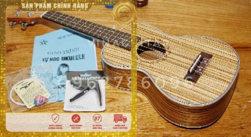Đàn ukulele gỗ Concert/Tenor cao cấp Music Mz9 gỗ zebra-phân phối chính hãng tại Nhạc cụ 3 số