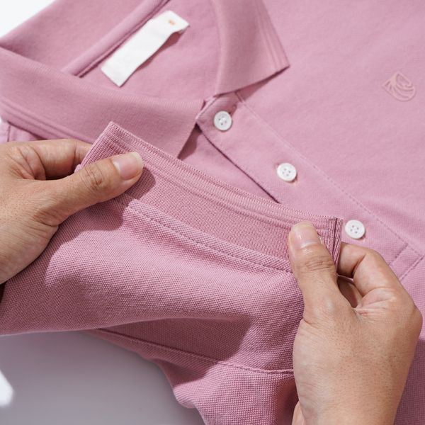 Áo Thun Nam Cao Cấp Polo Cổ Bẻ Tím Nhạt Premium Light Purple Basic BY COTTON
