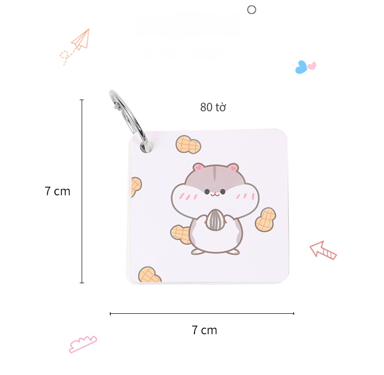 Combo 4 Flashcard Khổ Lớn Cute 80 Tờ 7x7cm